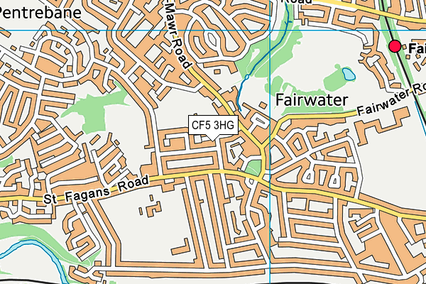 CF5 3HG map - OS VectorMap District (Ordnance Survey)