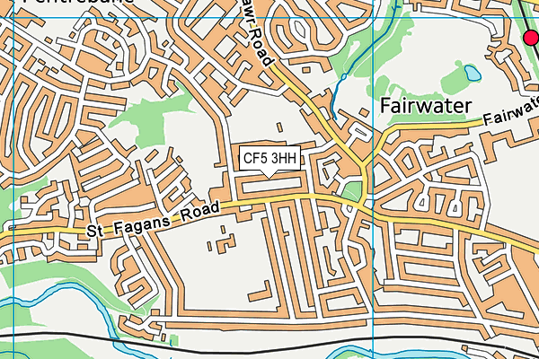 CF5 3HH map - OS VectorMap District (Ordnance Survey)