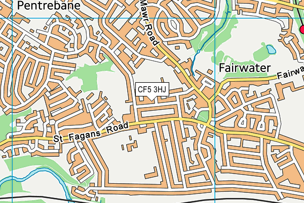 CF5 3HJ map - OS VectorMap District (Ordnance Survey)