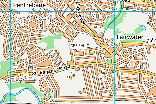 CF5 3HL map - OS VectorMap District (Ordnance Survey)