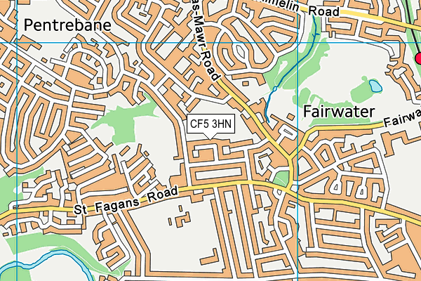 CF5 3HN map - OS VectorMap District (Ordnance Survey)