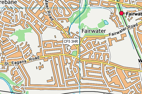 CF5 3HR map - OS VectorMap District (Ordnance Survey)