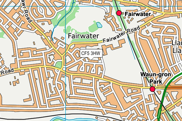 CF5 3HW map - OS VectorMap District (Ordnance Survey)