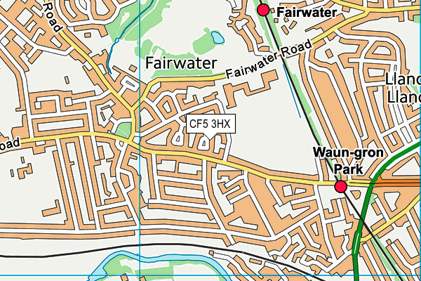 CF5 3HX map - OS VectorMap District (Ordnance Survey)