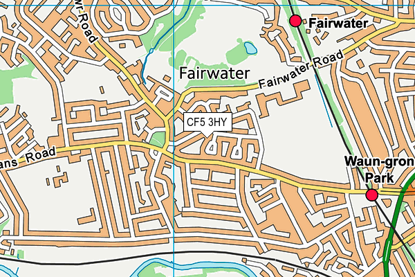 CF5 3HY map - OS VectorMap District (Ordnance Survey)