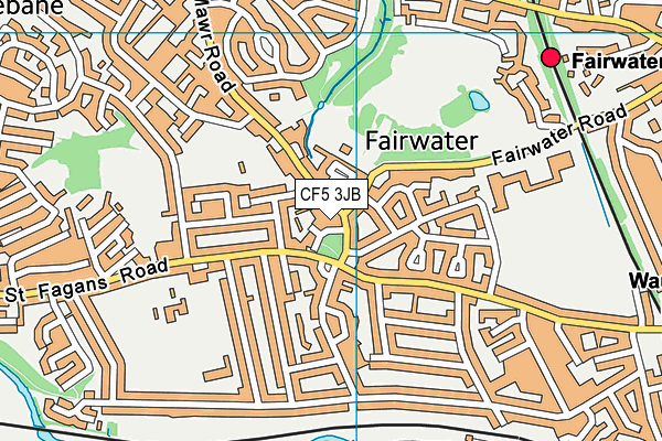 CF5 3JB map - OS VectorMap District (Ordnance Survey)