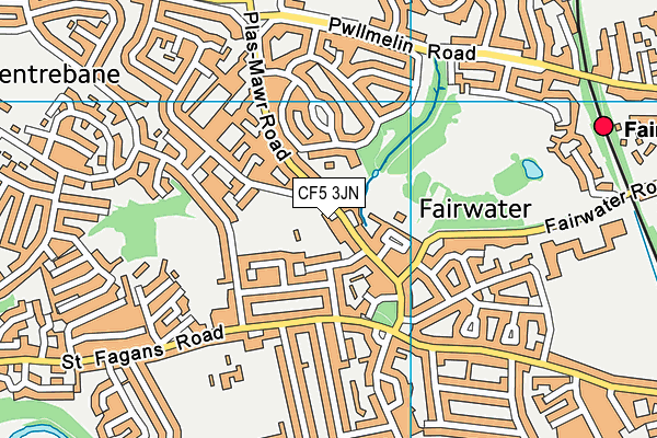 CF5 3JN map - OS VectorMap District (Ordnance Survey)