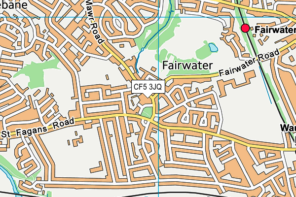 CF5 3JQ map - OS VectorMap District (Ordnance Survey)