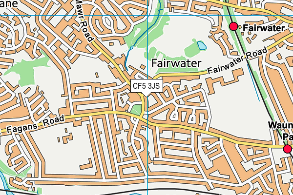 CF5 3JS map - OS VectorMap District (Ordnance Survey)