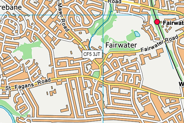 CF5 3JT map - OS VectorMap District (Ordnance Survey)