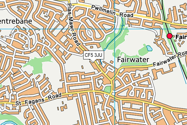 CF5 3JU map - OS VectorMap District (Ordnance Survey)