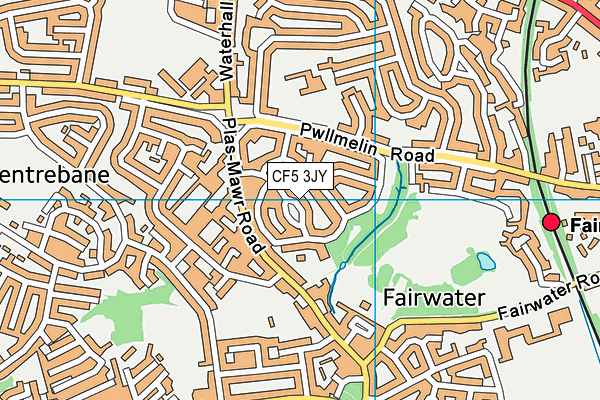 CF5 3JY map - OS VectorMap District (Ordnance Survey)