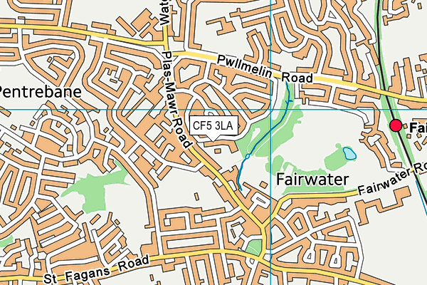 CF5 3LA map - OS VectorMap District (Ordnance Survey)