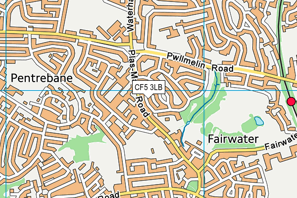 CF5 3LB map - OS VectorMap District (Ordnance Survey)