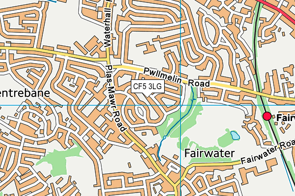 CF5 3LG map - OS VectorMap District (Ordnance Survey)