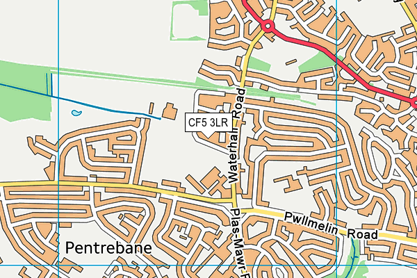 CF5 3LR map - OS VectorMap District (Ordnance Survey)