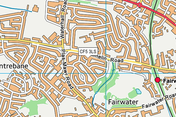 CF5 3LS map - OS VectorMap District (Ordnance Survey)