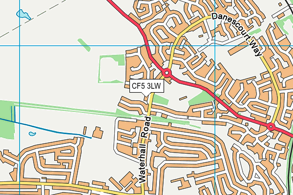 CF5 3LW map - OS VectorMap District (Ordnance Survey)