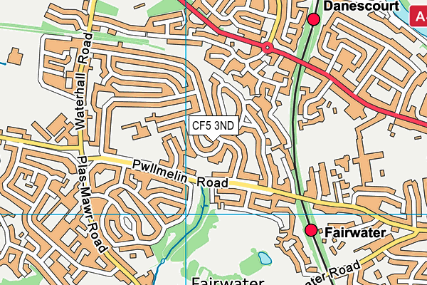 CF5 3ND map - OS VectorMap District (Ordnance Survey)