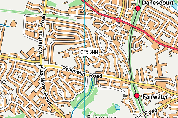 CF5 3NN map - OS VectorMap District (Ordnance Survey)