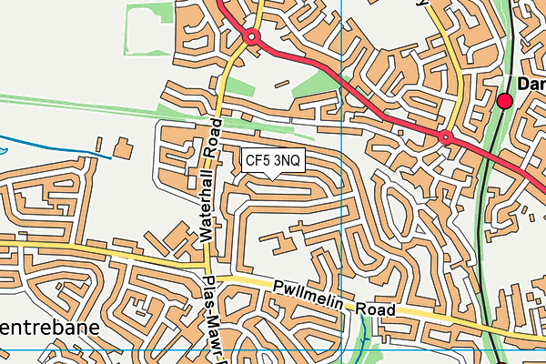 CF5 3NQ map - OS VectorMap District (Ordnance Survey)