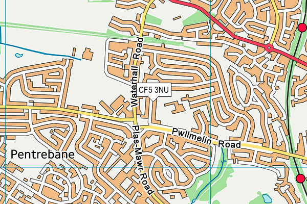 CF5 3NU map - OS VectorMap District (Ordnance Survey)