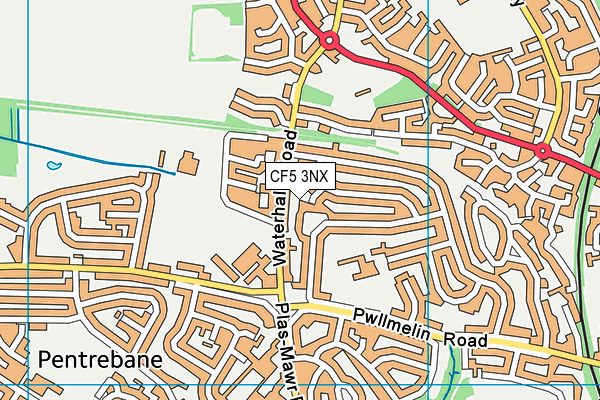 CF5 3NX map - OS VectorMap District (Ordnance Survey)