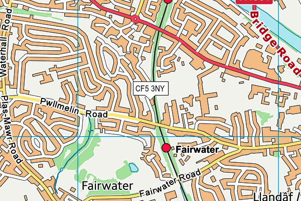 CF5 3NY map - OS VectorMap District (Ordnance Survey)