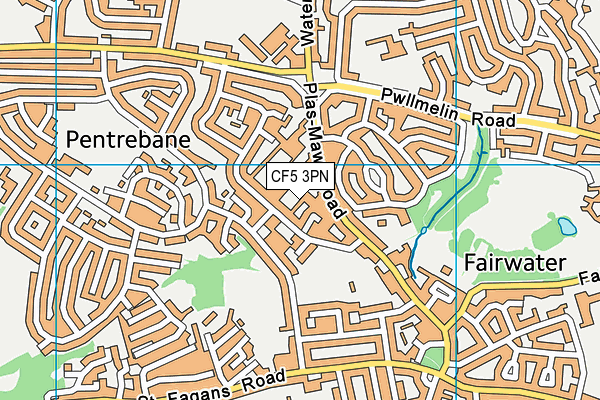 CF5 3PN map - OS VectorMap District (Ordnance Survey)
