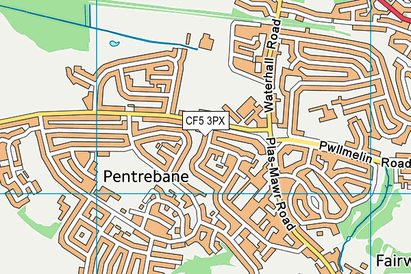 CF5 3PX map - OS VectorMap District (Ordnance Survey)