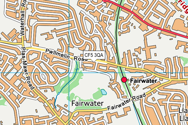 CF5 3QA map - OS VectorMap District (Ordnance Survey)