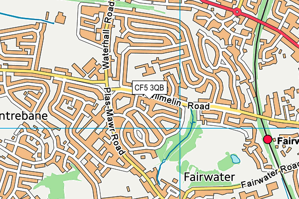 CF5 3QB map - OS VectorMap District (Ordnance Survey)