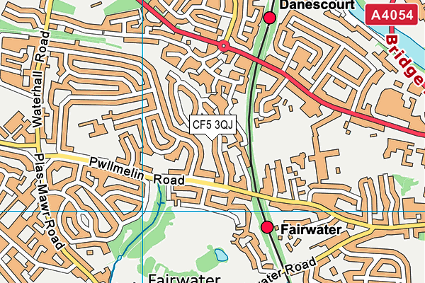 CF5 3QJ map - OS VectorMap District (Ordnance Survey)