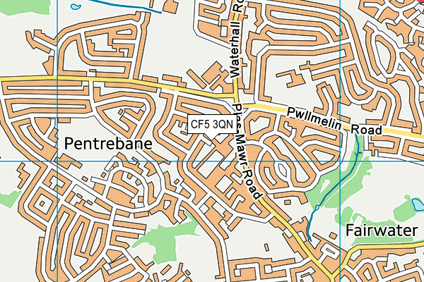 CF5 3QN map - OS VectorMap District (Ordnance Survey)