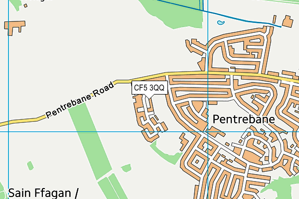 CF5 3QQ map - OS VectorMap District (Ordnance Survey)