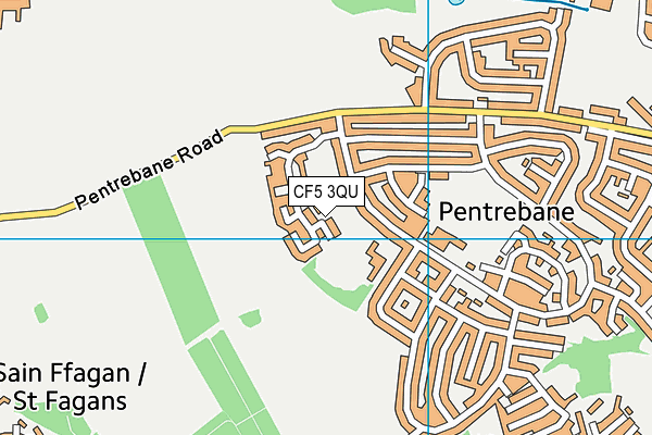 CF5 3QU map - OS VectorMap District (Ordnance Survey)