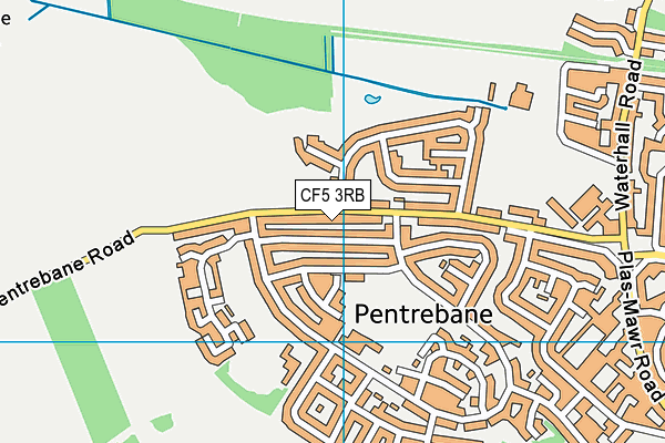 CF5 3RB map - OS VectorMap District (Ordnance Survey)