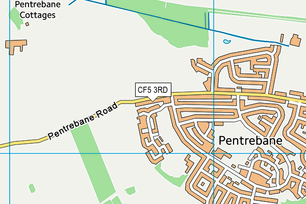 CF5 3RD map - OS VectorMap District (Ordnance Survey)