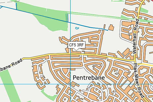 CF5 3RF map - OS VectorMap District (Ordnance Survey)