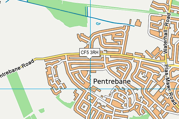 CF5 3RH map - OS VectorMap District (Ordnance Survey)