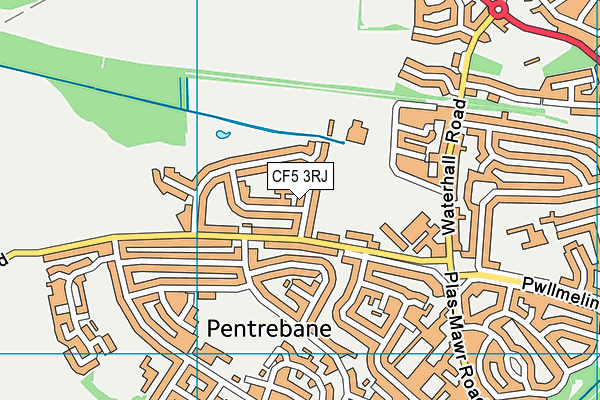 CF5 3RJ map - OS VectorMap District (Ordnance Survey)