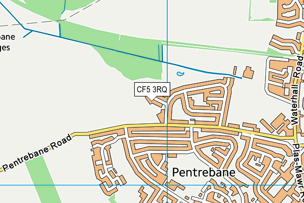 CF5 3RQ map - OS VectorMap District (Ordnance Survey)