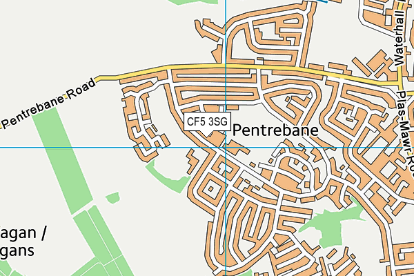 Pentrebane Primary School map (CF5 3SG) - OS VectorMap District (Ordnance Survey)