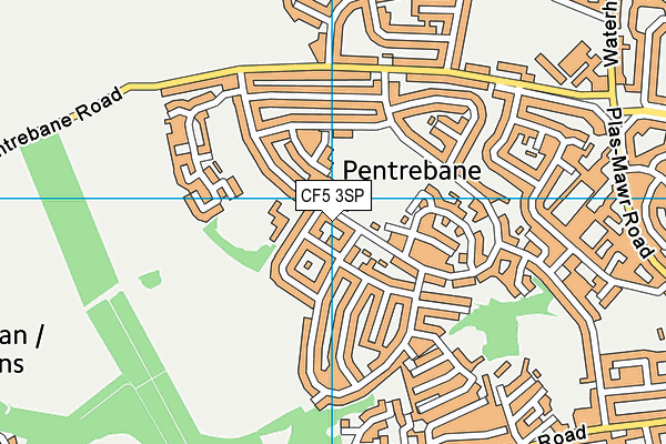 CF5 3SP map - OS VectorMap District (Ordnance Survey)