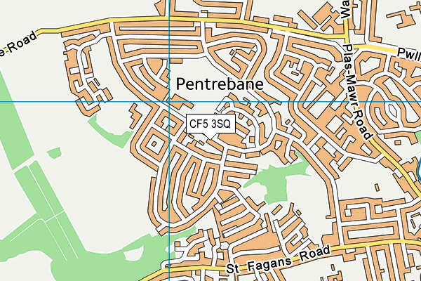 CF5 3SQ map - OS VectorMap District (Ordnance Survey)