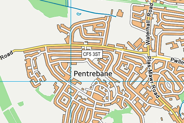 CF5 3ST map - OS VectorMap District (Ordnance Survey)