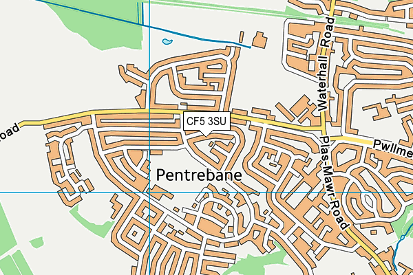 CF5 3SU map - OS VectorMap District (Ordnance Survey)