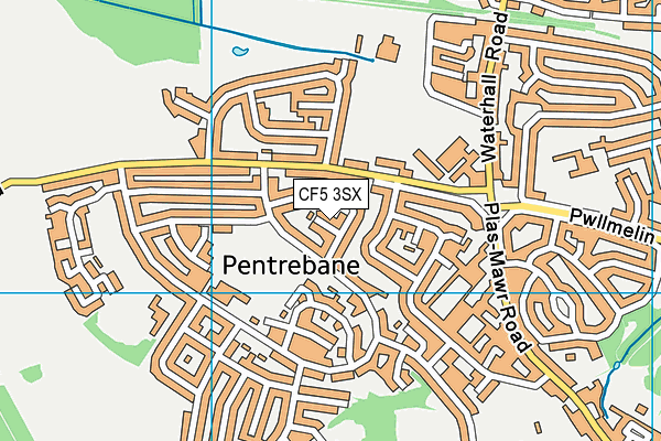 CF5 3SX map - OS VectorMap District (Ordnance Survey)