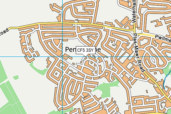 CF5 3SY map - OS VectorMap District (Ordnance Survey)