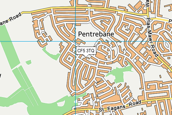 CF5 3TQ map - OS VectorMap District (Ordnance Survey)